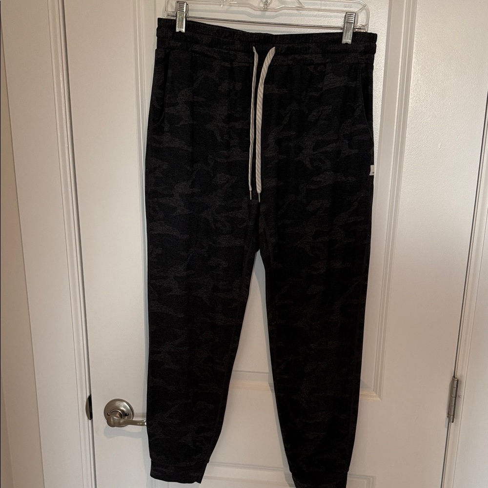 Vuori Black Camo Joggers with Contrast Drawstring